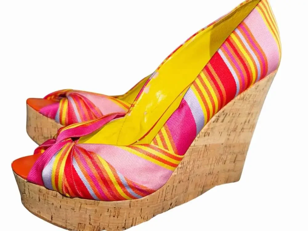 Nine West Chill Pill Beachy Sz 10 Platform Wedge Women's Shoes